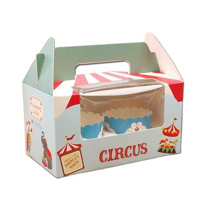 القابلة لإعادة التدوير CupCake الوجبات الجاهزة صناديق تغليف أغذية مخصصة بقعة الأشعة فوق البنفسجية