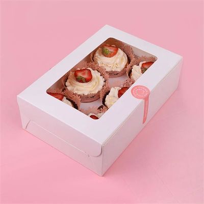 القابلة لإعادة التدوير CupCake الوجبات الجاهزة صناديق تغليف أغذية مخصصة بقعة الأشعة فوق البنفسجية