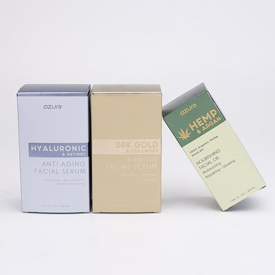 350gsm بطاقة فضية زجاجة عطر التعبئة والتغليف شعار صناديق مطبوعة CMYK