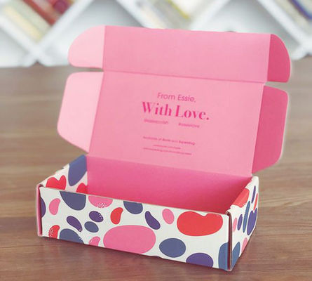 Emballage المموج 300gsm 2mm FBB Pink Mailing Boxes Custom Logo