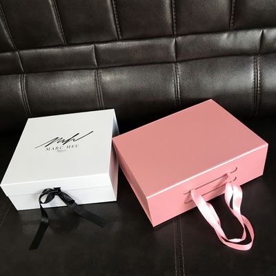 صندوق هدايا مغناطيسي قابل للطي CMYK PMS مع شريط
