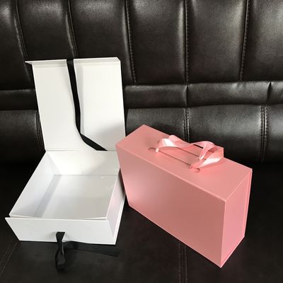 صندوق هدايا مغناطيسي قابل للطي CMYK PMS مع شريط