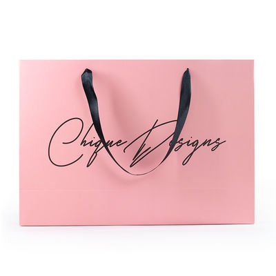 Custom LOGO Cosmetics Gift أكياس ورقية قابلة للطباعة CMYK مع مقبض