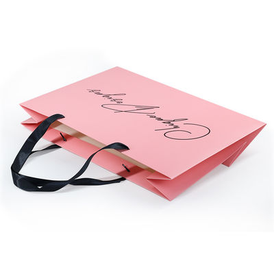 Custom LOGO Cosmetics Gift أكياس ورقية قابلة للطباعة CMYK مع مقبض